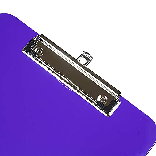 Jam Paper Plastic Clipboards With Low Profile Metal Clip - Letter Size (9 X 12.5) - Violet Purple - Clip Board Sold Individually #TOP1