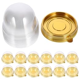 VICASKY 50 Pack Mini Cake Box Moon Cake Containers for Egg Yolk Crisp Individual Cupcake Containers with Lid 2.75 X 2.75 X 1.96 in Bakery Packaging for Small Desserts