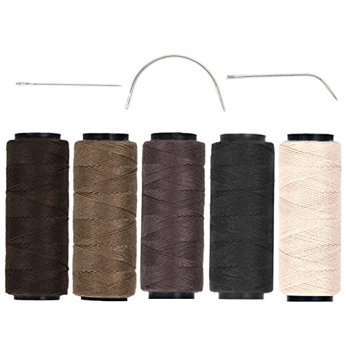 Neitsi-5 Pcs Hair Extension Weave Thread with 3 Pcs Needle C-Curve+ J+ ...