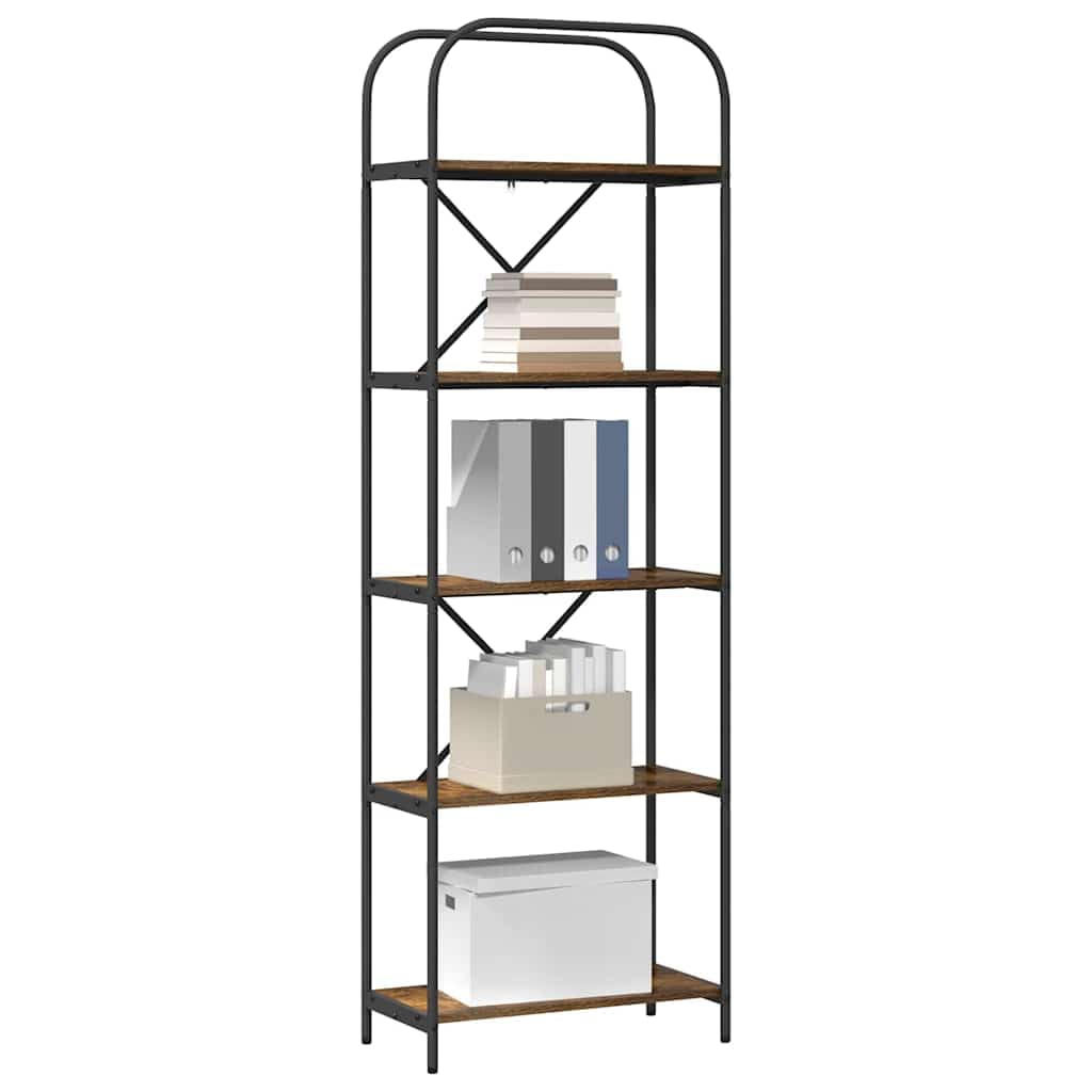 Standregal Geräucherte Eiche 60x30x183 cm Holzwerkstoff 5 Fächer