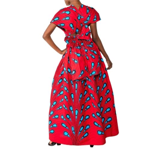 Veste imprimé africain chic à ourlet droit et robe à bandoulière
