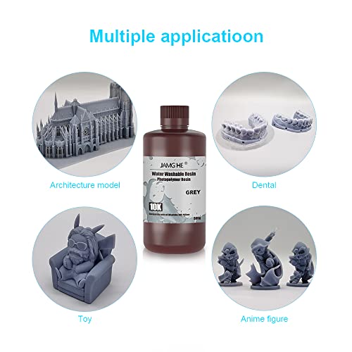 Jamg He Rapid Uv-Curing Resin 405Nm, Dental Model Resin For Orthodontic Brace Water Washable With Lower Shrinkage & High Presicion Grey 500G #TOP6