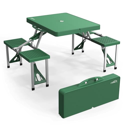 VINGLI 4 Ft Portable Folding Picnic Table Camping Table Foldable