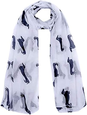 World of Shawls Pug Dog, Dachshund Dogs, Spaniel Dog, Jack Russell Print Scarf - All Seasons Lovely Soft Scarf Wraps Shawl Scarves