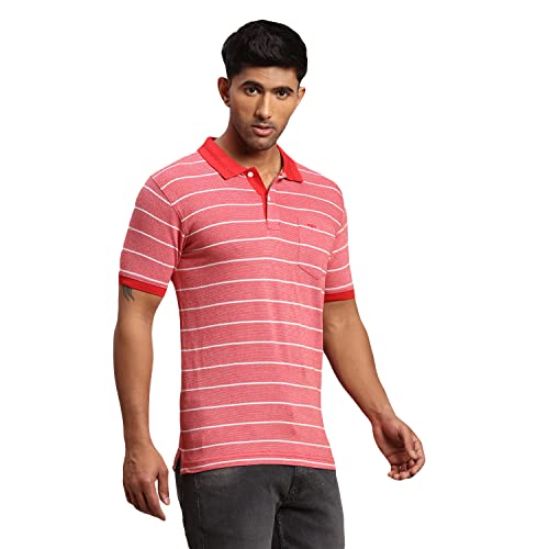 Image of Colorplus Men's Pure Cotton Solid Pattern Classic Fit Polo Neck Half Sleeve Casual T-Shirt