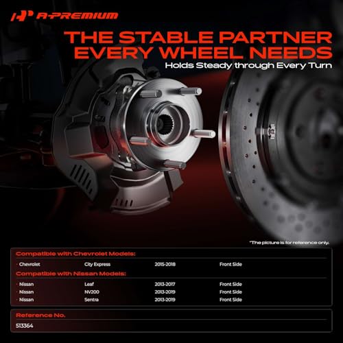 A-Premium 2 x Front Wheel Bearing and Hub Assembly with 5-Lug Compatible with Nissan Sentra 2013-2019, Leaf 2013-2017, NV200 2013-2019, Chevrolet City Express 2015-2018 by A-Premium - Image 2