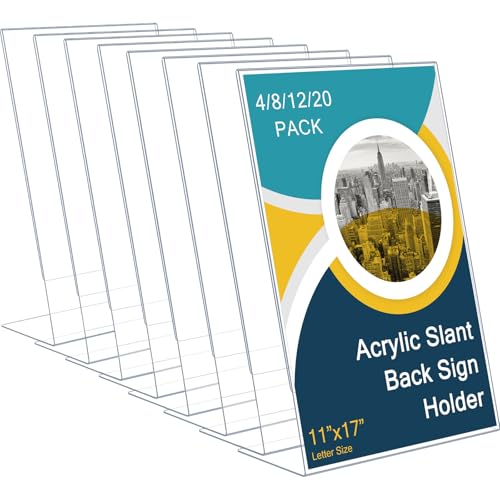 Qilery 4 Pcs 11 x 17 Inch Acrylic Sign Holder Review: A Comprehensive Look at These Tabletop Display Stands