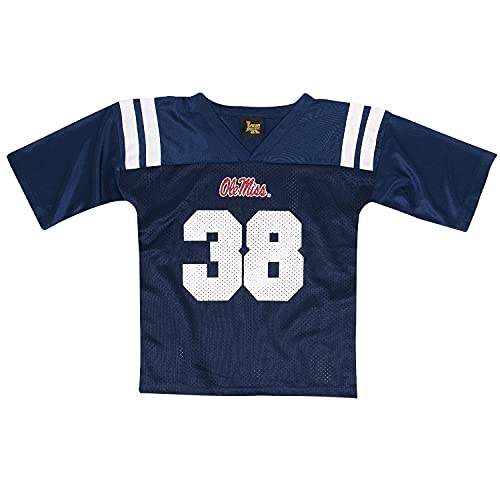 Little King NCAA Infant Toddler-Play Action Pass Team Football Jersey-Ole Miss Rebels #38-Navy-6 Months