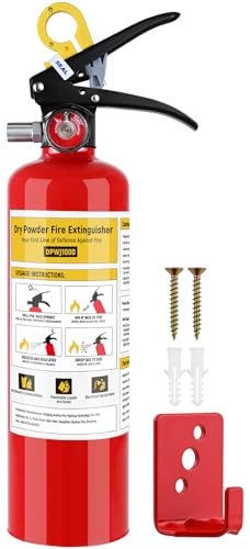ABC Fire Extinguisher for Home- 1-A:10-B:C Rated Dry Chemical Extinguisher, Extintor Para Carro Fire Safety Equipment with Quick-Release Handle for Kitchen, Business, Vehicle