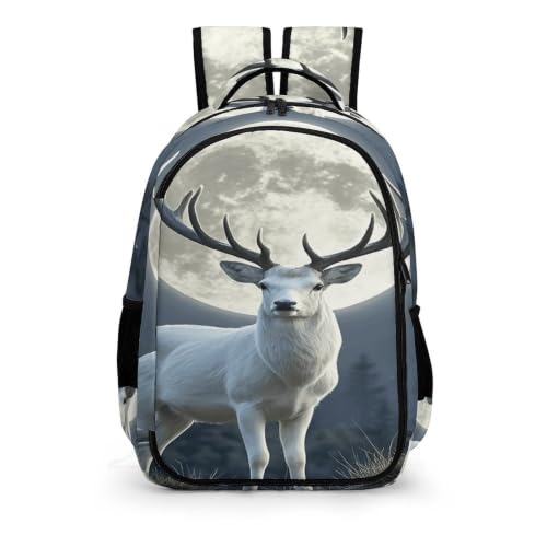 Mochila de viaje Moonlight Deer espaciosa para portátil y libros 6