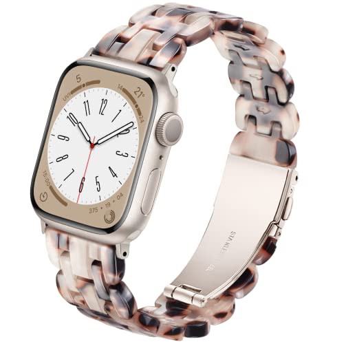 Pleixiu Compatible With Apple Watch Band 38Mm 40Mm 41Mm 42Mm 44Mm 45Mm 49Mm Lightweight Resin For Iwatch Ultra Series 8 7 Se 6 5 4 3 2 1 Apple Watch Bands For Women Men (Oval Tortoise Stone Flower) #TOP3