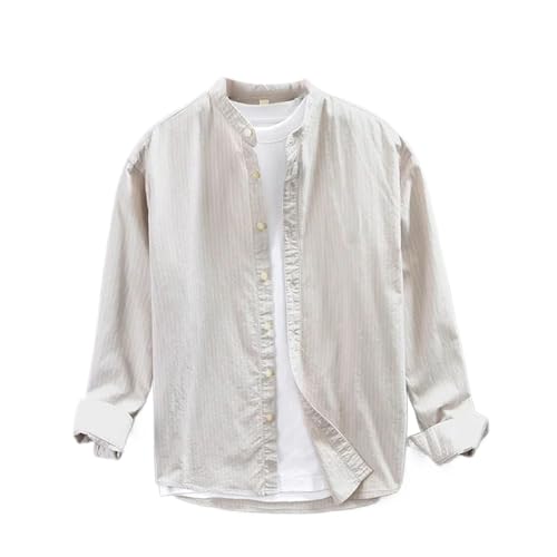 Chemise ample rayée homme manches longues coton respirant style business casual