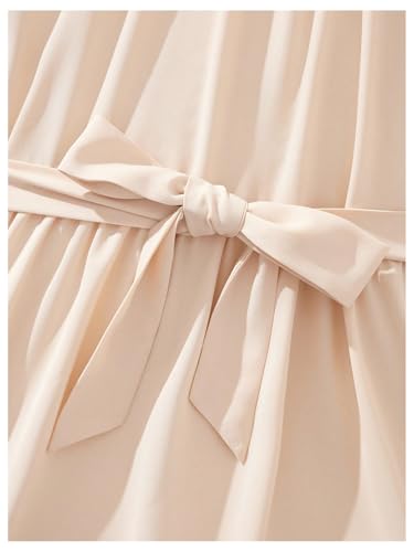 Floerns Girl's Swiss Dots Bishop Long Sleeve Frill Mock Neck Party A Line Dress3