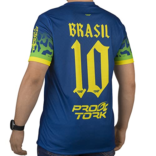 Camiseta Infantil Pro Tork Brasil Seleção Copa 2022 Tam 6 Azul