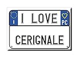 Fridge Magnet of Cerignale in the province of Piacenza realized with the followings elements:
