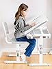 VIVO Gray Height Adjustable Childrens Desk and Chair Set | Kids Interactive Workstation #3