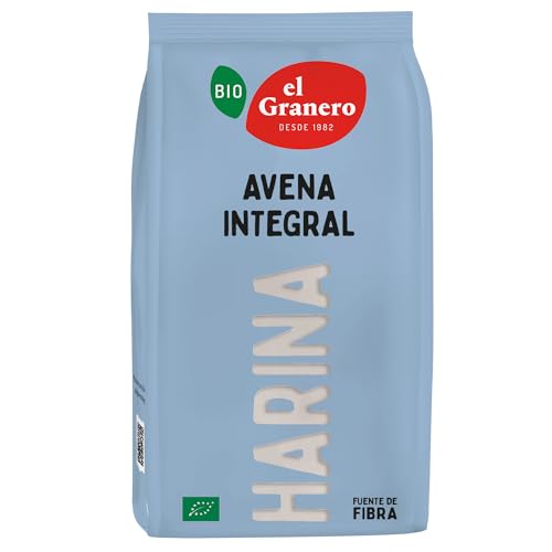 El Granero Integral - Harina Ecológica de Avena Integral - 500 g - Contribuye a Mejorar el Tránsito Intestinal - Favorece el Desarrollo Muscular - Indicada para Elaborar Galletas o Pan