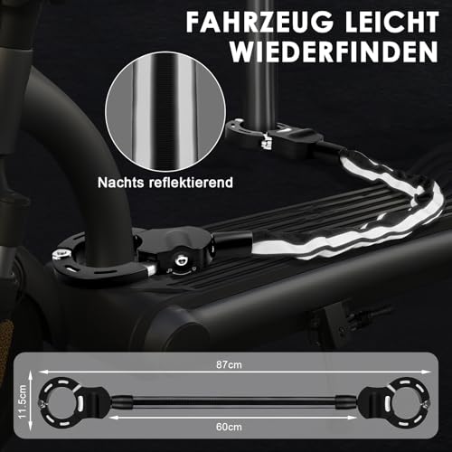 Gaethra E Scooter Schloss, Schloss für E Scooter mit Schlüssel, Handschellenschloss mit Silikonschutz Gegen Kratzer, Hochsicherheitsschloss ideal für Scooter Roller, Kinderwagen, Motorrad, E-Bike