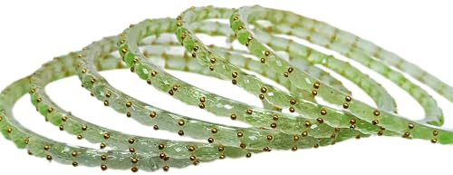 Image of JPS Plain and Glossy Finished Raindrop Glass Bangles Set for Women & Girls | Traditional Ethnic Chudi for Wedding, Party & Regular- Set of 12 Pcs of One Colour | Wedding Special