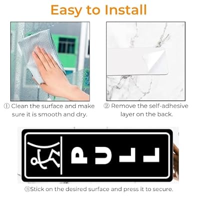 2 Set Vertical Push Pull Door Signs, 2 x 5 Acrylic Pull Push Door Sign for Office Restaurant Store Hotel Business, Easy Installation with Double-Sided Adhesive Tape