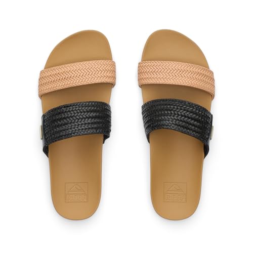 Image of REEF Vista Braid II Women's Fashion Slide Sandal, Vegan Leather Strap, Ultra Soft Cushion Footbed