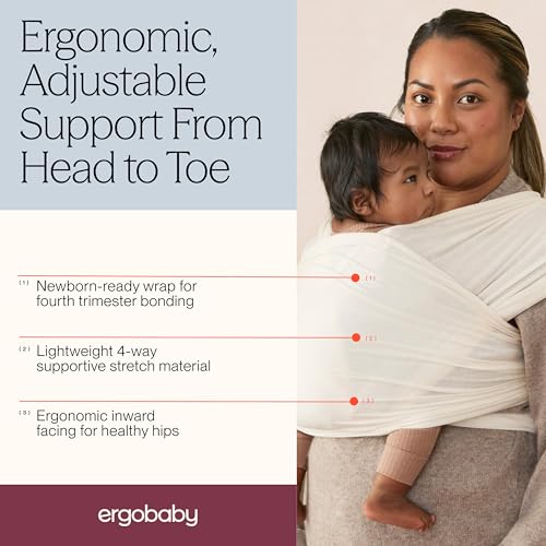 Image of Ergobaby Aura Baby Wrap Carrier for Newborn 0-12 Months