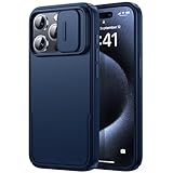 Humixx for iPhone 15 Pro Case with Camera Cover, [Military Grade Drop Protection] [Snug Touch] Slim Protective Hard Back and Shockproof Bumper with Airbag Case for iPhone 15 Pro Phone Case 6.1'- Blue