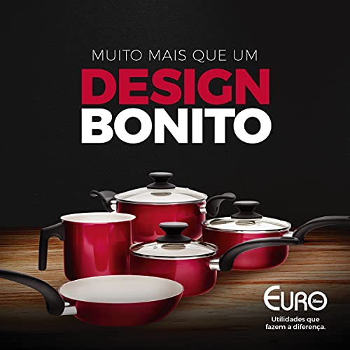 Conjunto de Panelas Montreal, 5 Peças, Vermelho, Euro