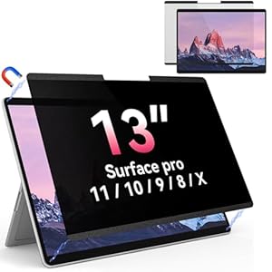 Yklssm Magnetischer Blickschutzfilter für 13 Zoll Microsoft Surface Pro 11/10/9/8/X, Abnehmbar Anti Glare Blaulicht Privacy Screen Blickschutzfolie Sichtschutz Black Security Private Protector