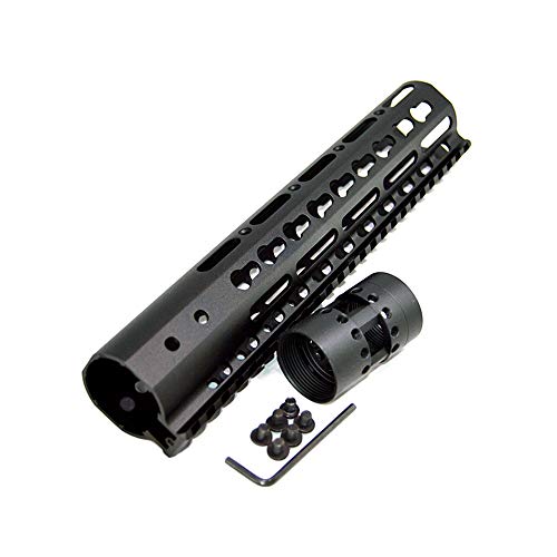 HWZ 10 inch AR15 Free Float Keymod Handguard Picatinny Rail with Barrel Nut for Hunting Tactical