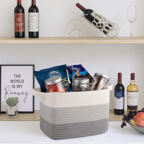 image for OIAHOMY Storage Basket, Woven Baskets for Storage, Cotton Rope Basket 