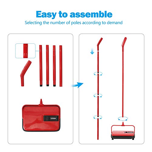 Eyliden Carpet Sweeper, Mini Size Lightweight Hand Push - No Noise, Non-Electric, Easy Manual Sweeping Only for Carpet Cleaning (Red) by Eyliden - Image 7