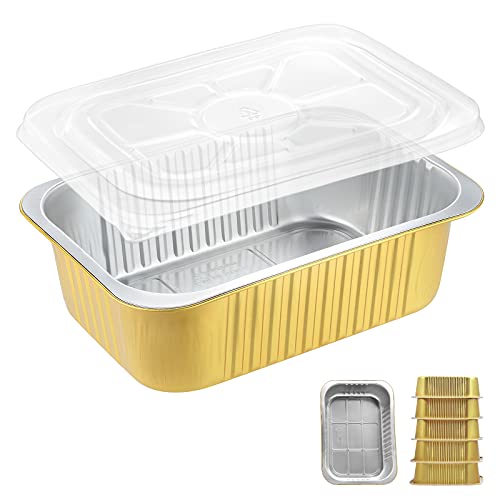 MESTAEK deep aluminum foil pans with lids