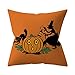 Produktbild Eternali Halloween Quadratisch Zierkissenbezug Zierkissenhülle Kürbis Bat Hexe Teufel Gedruckt Dekorative Kissenbezug Dekokissen Kissenhülle 45 x 50 cm Deko Zierkissenbezüge Auto Sofa Büro Kissen