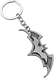 Bat-Shaped Metal Keychain, Zinc Alloy Key Ring, Silver, Gothic Style