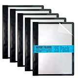 Better Office Products Ultra Durable Clear Front Report Covers, 25 Per Box, Letter Size, Black, Poly Back Cover, with Fasteners, Lay Flat, Box of 25