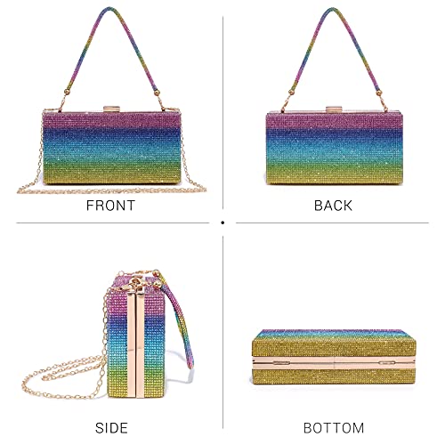 Money Clutch Purses For Women, Stack Of Cash Dollars Crystal Clutch Purses (Rainbow 1) #TOP2