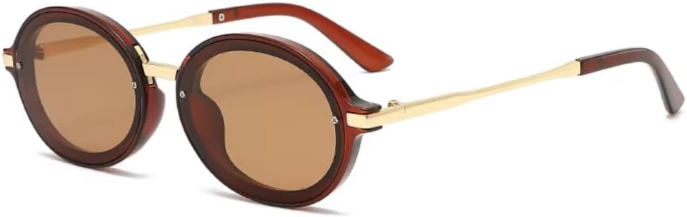 Small Oval Sunglasses Women Fashion Gradient Mirror Shades Uv400 Men Trending Punk Sun Glasses