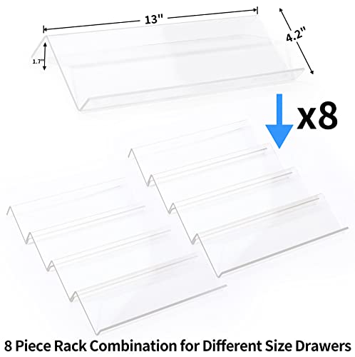 MIUKAA Clear Acrylic Spice Drawer Organizer, 4 Tier- 2 Set Expandable From 13" to 26" Drawer Seasoning Organizer, Kitchen Spice Rack Tray for Drawer/Countertop (Jars not included) by MIUKAA - Image 4