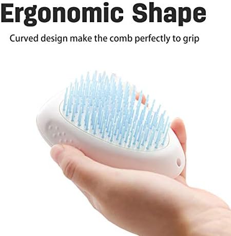 YUNTAN Cats Grooming Comb for Long and Short Hair Cat Dogs Pets Massage Brush Soft Silicone Washable Self Cleaning Brush for Shedding