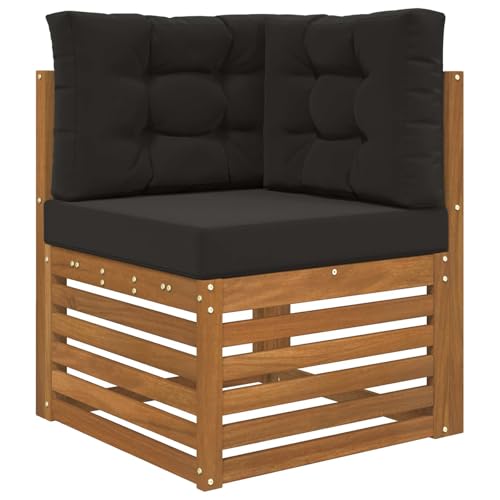 Coussin de canapé d'extérieur en polyester noir, l'élégance ergonomique pour terrasse et balcon