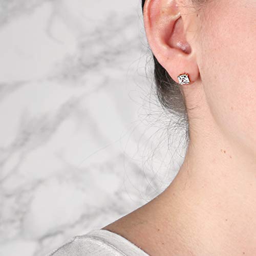 Bhumi Gems Asscher Cut Vvs1 Colorless Diamond Moissanite Earrings Stud Earring Wedding Bridal Jewelry Screw Back Drop Dangle Modern Style Anniversary Promise Gift Her Tension Back Prong Set (10) #TOP3