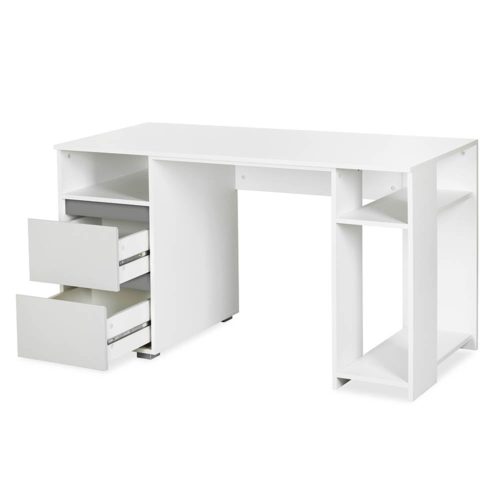 Bureau pour PC et console blanc pour chambre ado et adulte