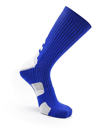Diliba Elite Basketball Socks Cushion Athletic Crew Football Socks For Men's Youth Boys Royal Blue #TOP5