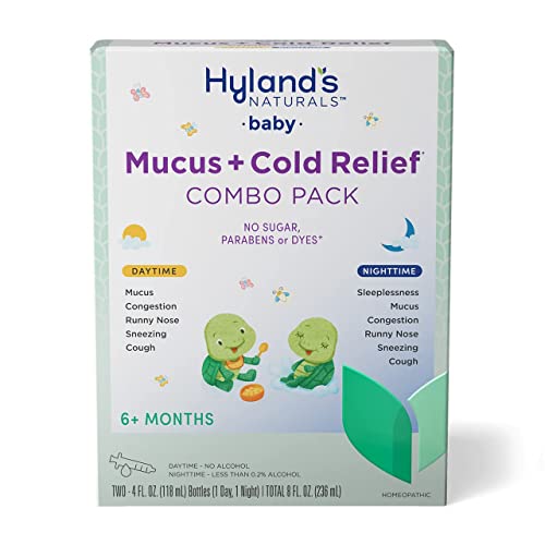 Bundle Of Hyland's Naturals Baby Mucus + Cold Relief, Day & Night, Decongestant & Cough Relief, 8 Fl Oz + Organic Chest Rub, Soothe & Comfort, With Organic Lavender, Peppermint, & Chamomile 1.76 Oz. #TOP1