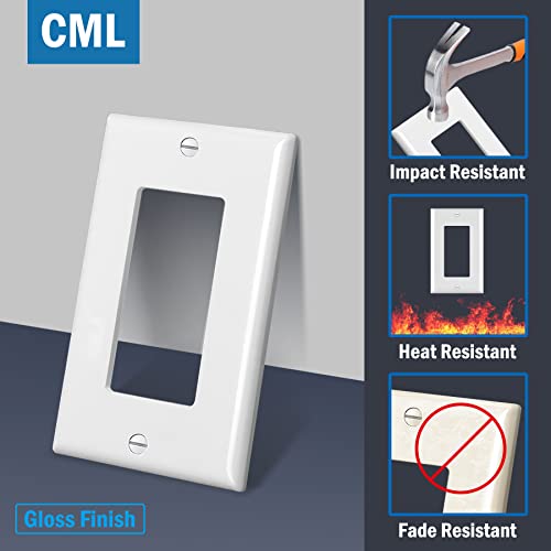 Cml Decorator Wall Plates, 50 Pack Electrical Outlet Receptacle Covers, 1-Gang Switch Plates, Standard Size 2.76” X 4.5”, Impact Resistant, Ul Listed, White, Contractor Pack #TOP1