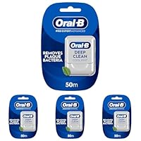Oral-B Pro-Expert Advanced Waxed Dental Floss - Deep Clean - Removes Plaque - Cool Mint Flavour Dental Tape - 50m (Pack of 4)