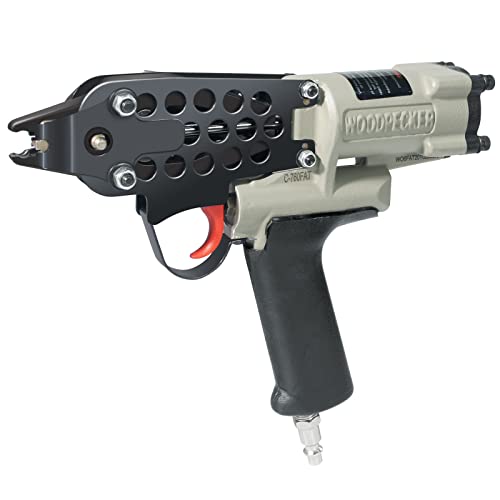 Woodpecker #C-760FAT 16 Gauge Pneumatic Hog Ring Gun, Ⅱ Generation 1/2-Inch Crown Air Power C Ring Gun, 3-4.8mm Closure Diameter Hog Ring Stapler Fencing Tool for Spring Mattress, Fencing, Car Seat