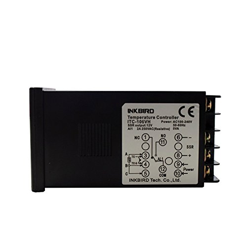Inkbird Pid Thermostat °F °C Display Stable Digital Temperature Controller Heating Cooling Control Itc106Vh 40Da Ssr Output Solid State Relay Alarm K Seneor Black Heat Sink #TOP2