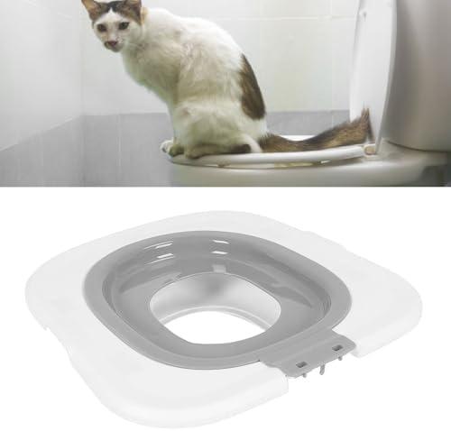 Upgraded Cat Toilet Trainer Kit, Universal Reusable Cat Potty Toilet Training Kit, Removable Cat Toilet Training Kit, Toilet Litter Box Trainer for Home Pet Care (Gray)